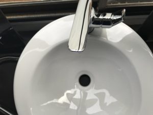 A close up of a sink